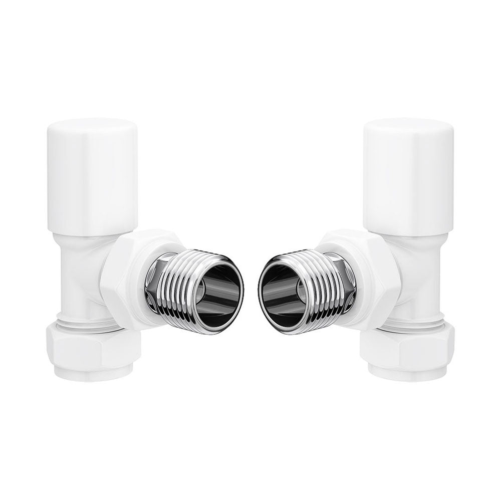 Auvellis Nexara angled radiator valves – White