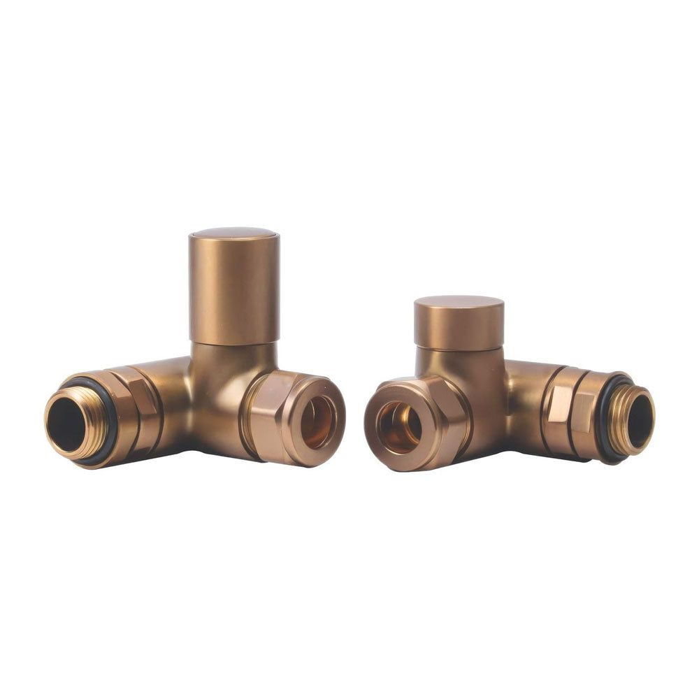 Auvellis Nexara corner radiator valves – Brushed Bronze