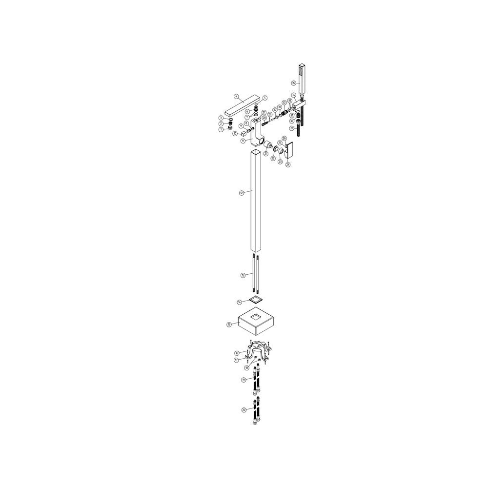 Auvellis Linaro Freestanding Single Lever Bath/Shower Mixer Including Shower Kit Chrome