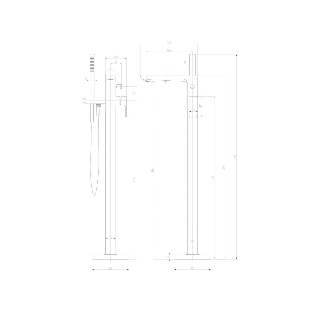 Berio Floor Standing Bath and Shower Mixer Bathwise