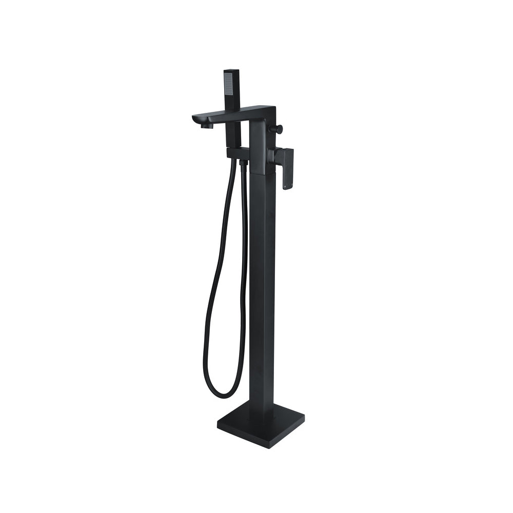 Berio Floor Standing Bath/Shower Mixer - Matt Black