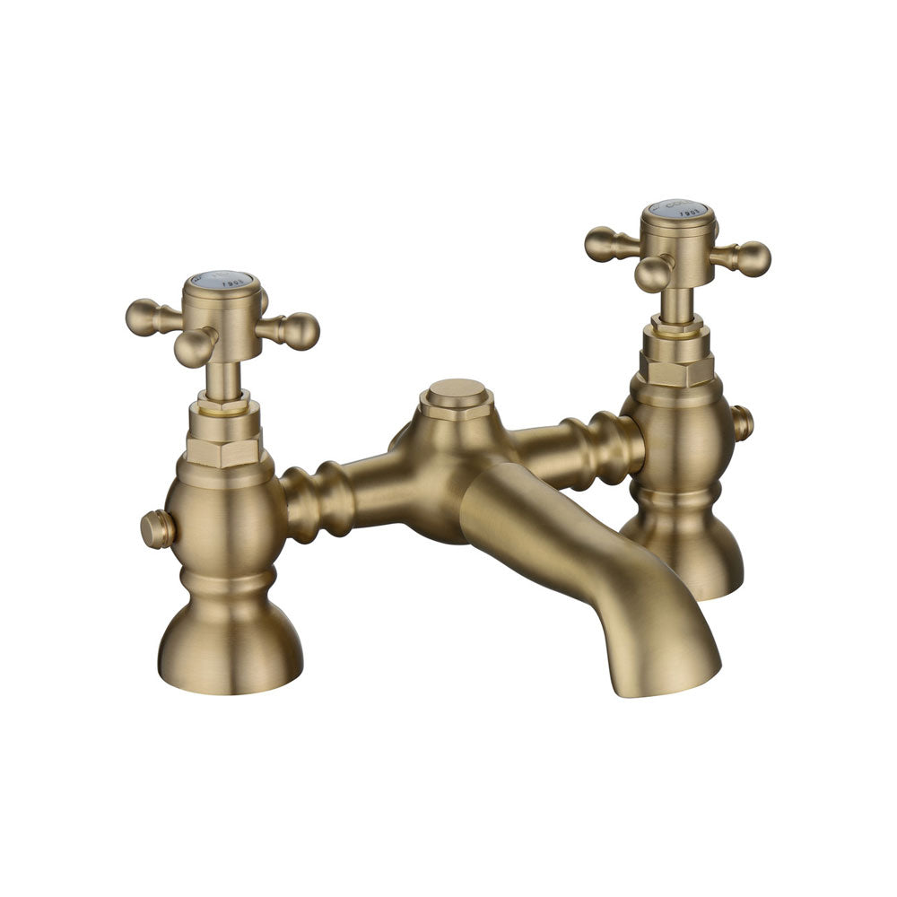 Tadlow Deck Mounted Bath Filler Brushed Brass