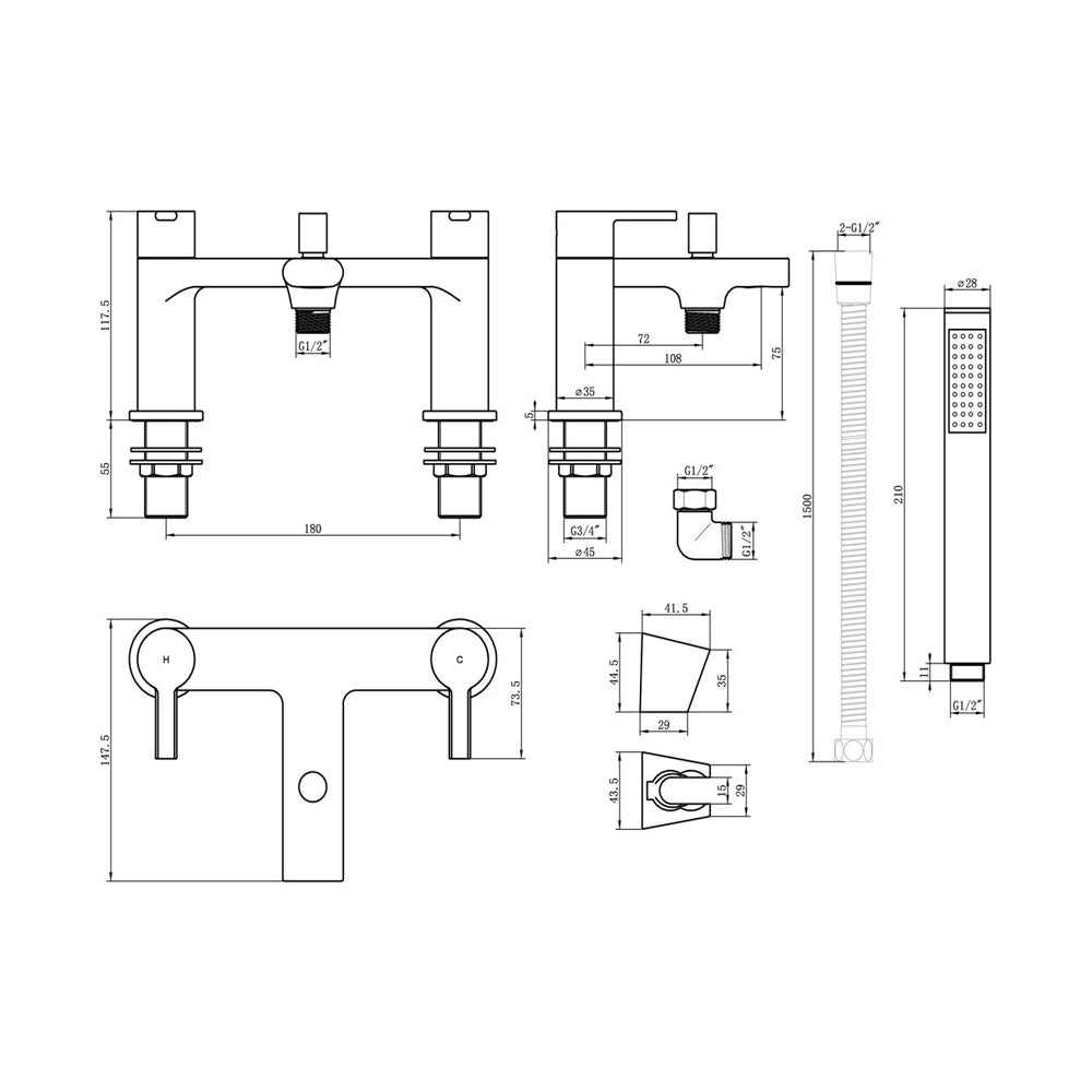 Evola Bath and Shower Mixer Pureflo