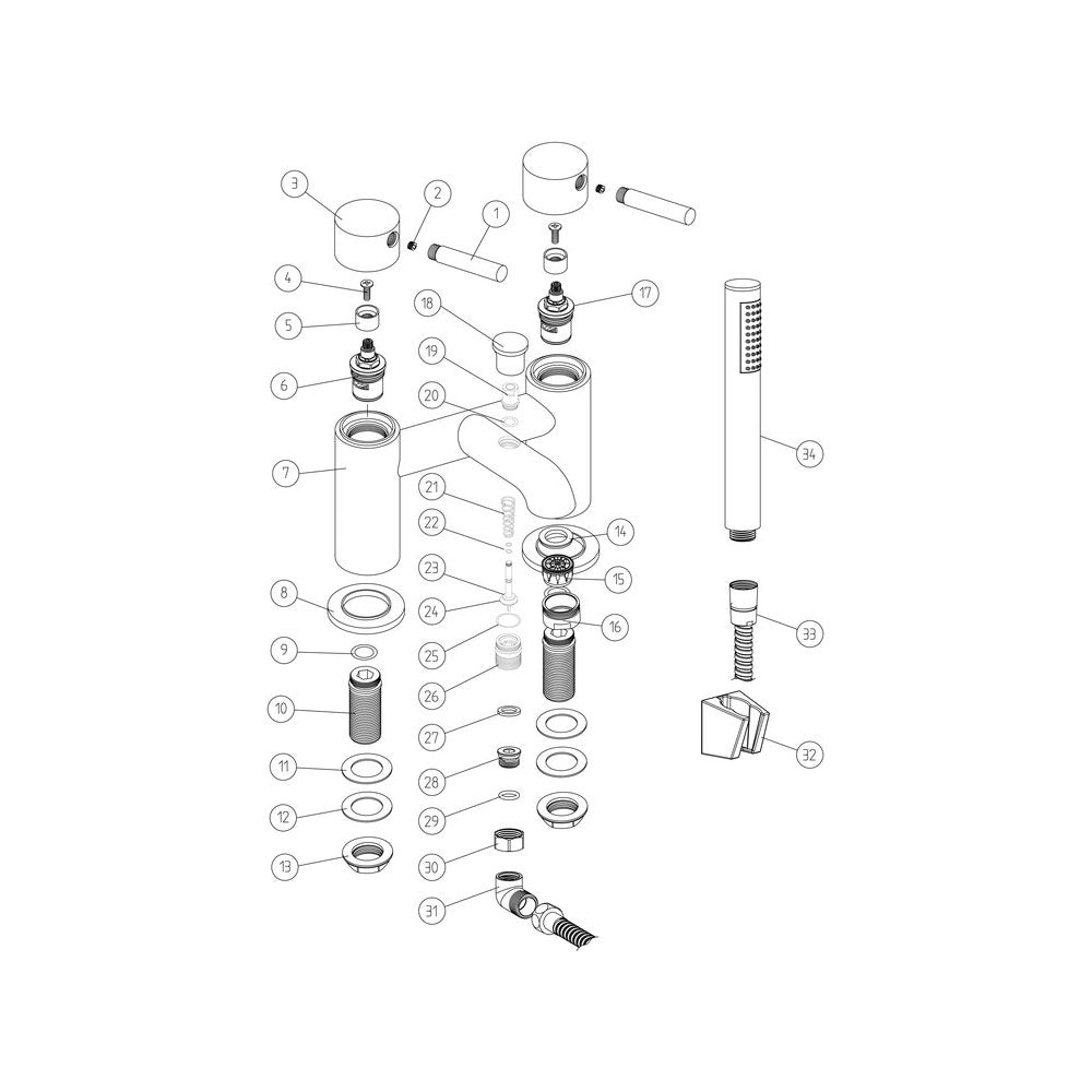 Pescara Deck Mounted Bath Shower Mixer