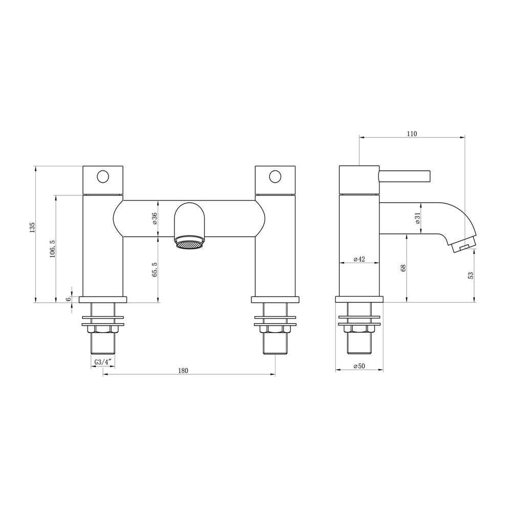 Auvellis Vela Bath Filler in Matt Black detail