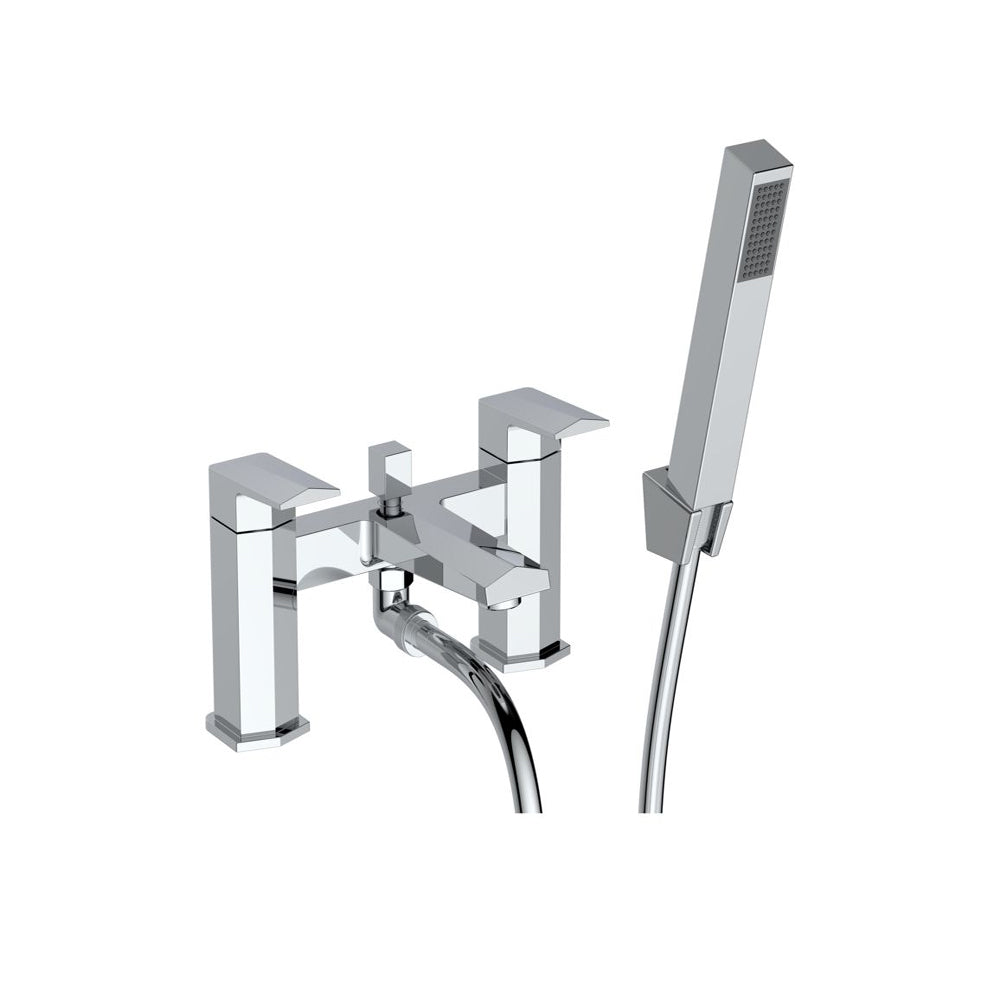 Auvellis Arven Architectural Deck-Mounted Bath Shower Mixer with Handset in Chrome