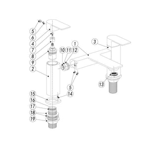 Bellona Deck Mounted Bath Filler Chrome Pureflo