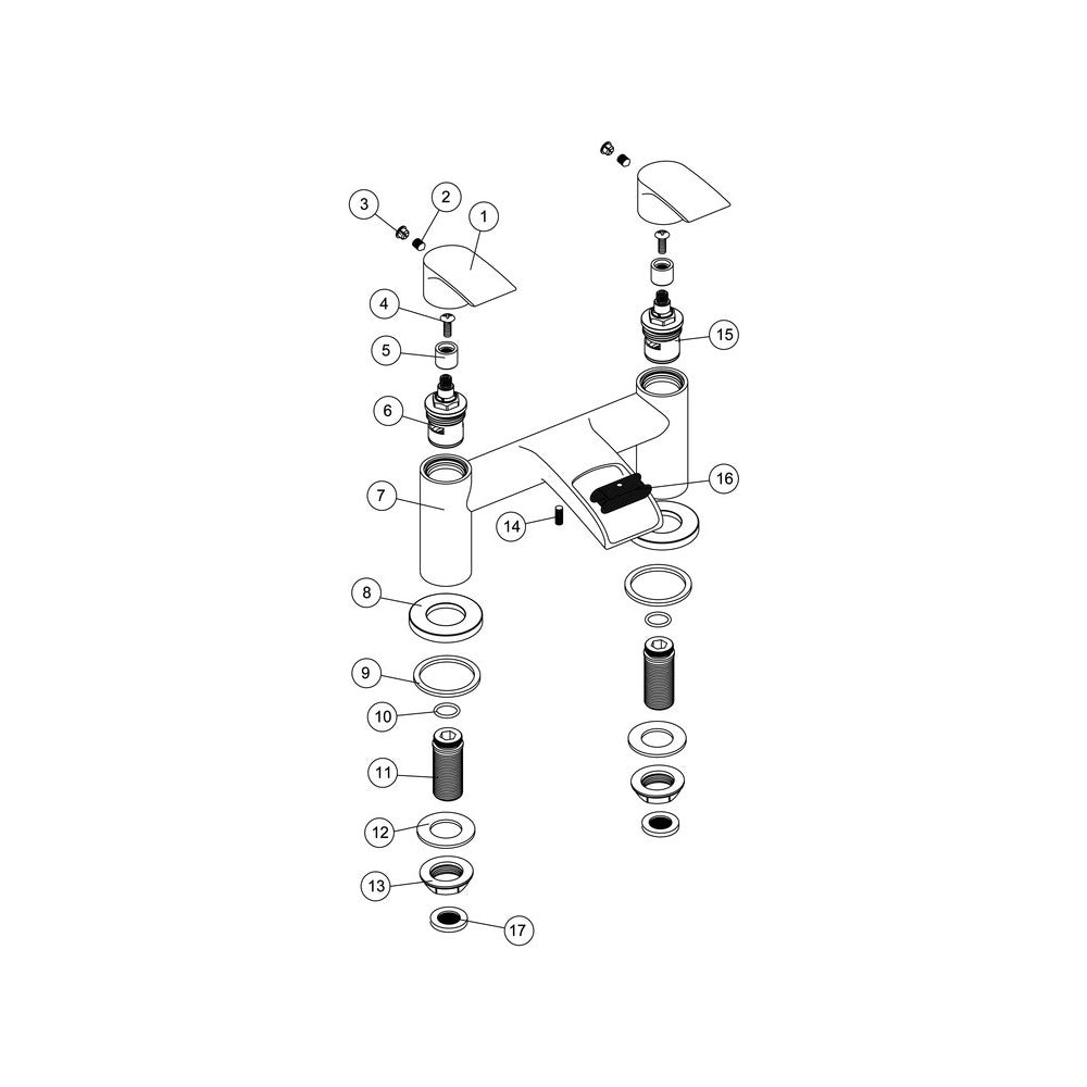 Reims Deck Mounted Waterfall Bath Filler Pureflo