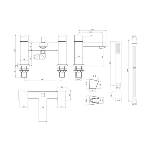 Toulon Deck Mounted Bath Shower Mixer Pureflo