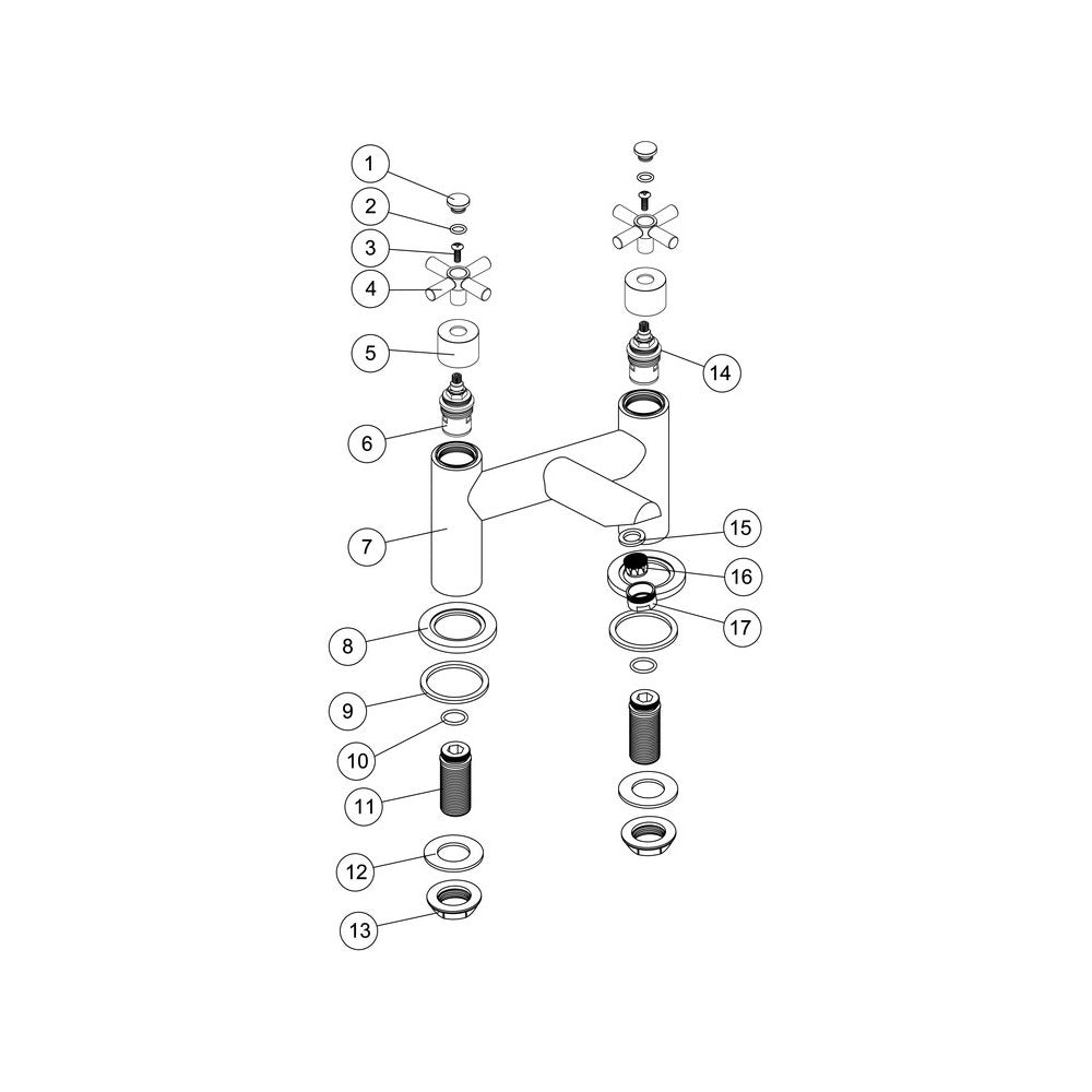 Oxford Deck Mounted Bath Filler Pureflo