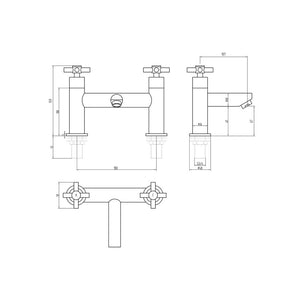 Oxford Deck Mounted Bath Filler Pureflo