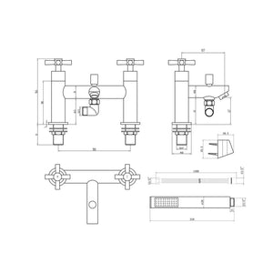 Oxford Deck Mounted Bath Shower Mixer Pureflo