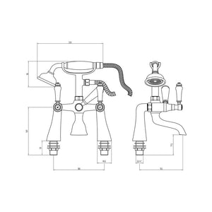 Millom Deck Mounted Bath Shower Mixer Pureflo