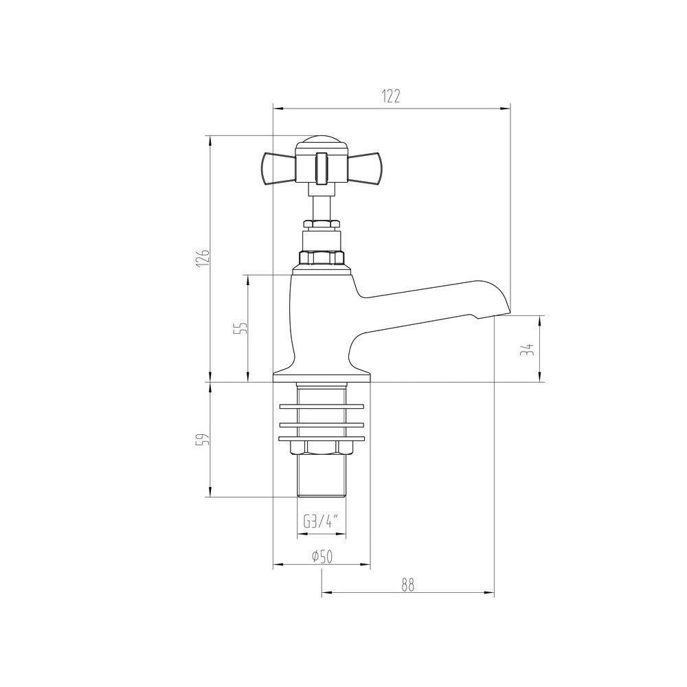 Bordon Bath Pillar Taps Pureflo