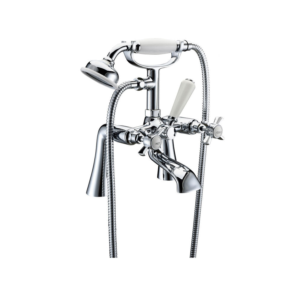 Auvellis Solenne Deck-Mounted Bath Shower Mixer with Handset – Chrome – product image 1