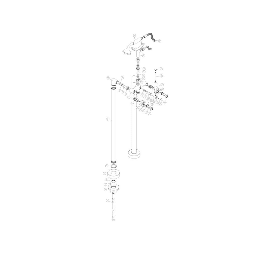 Auvellis Solenne Freestanding Bath Shower Mixer with Handset – Chrome – product image 3