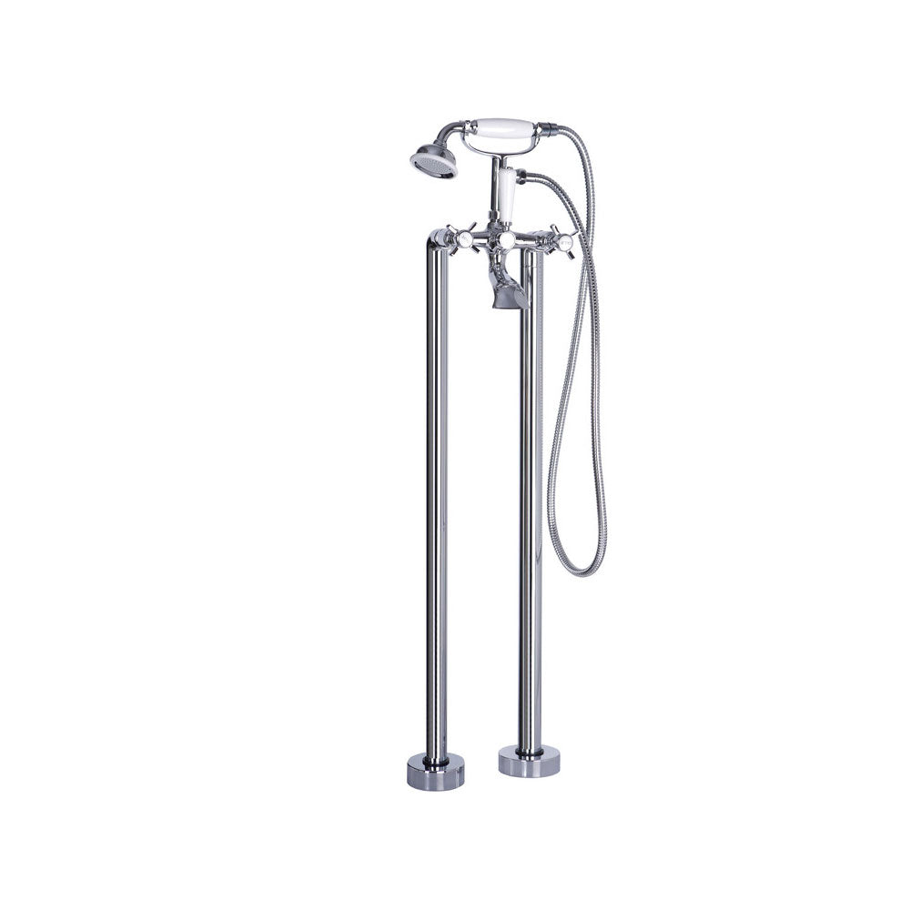 Auvellis Solenne Freestanding Bath Shower Mixer with Handset – Chrome – product image 1
