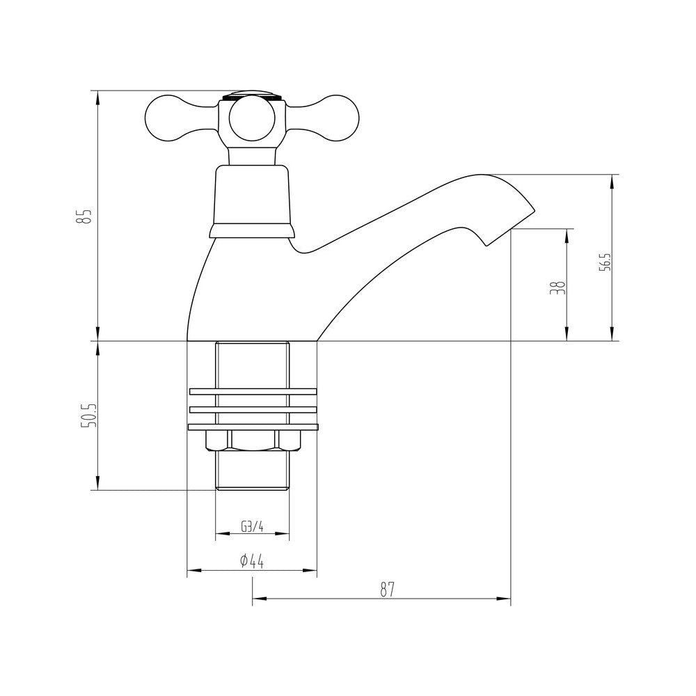 Salton Bath Pillar Taps Ponzo