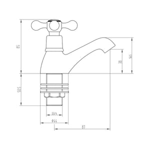 Salton Bath Pillar Taps Ponzo