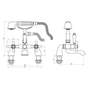 Salton Deck Mounted Bath Shower Mixer Pureflo
