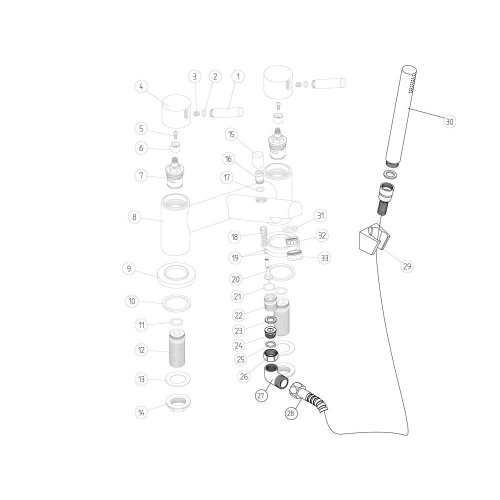 Liscia Deck Mounted Bath Shower Mixer