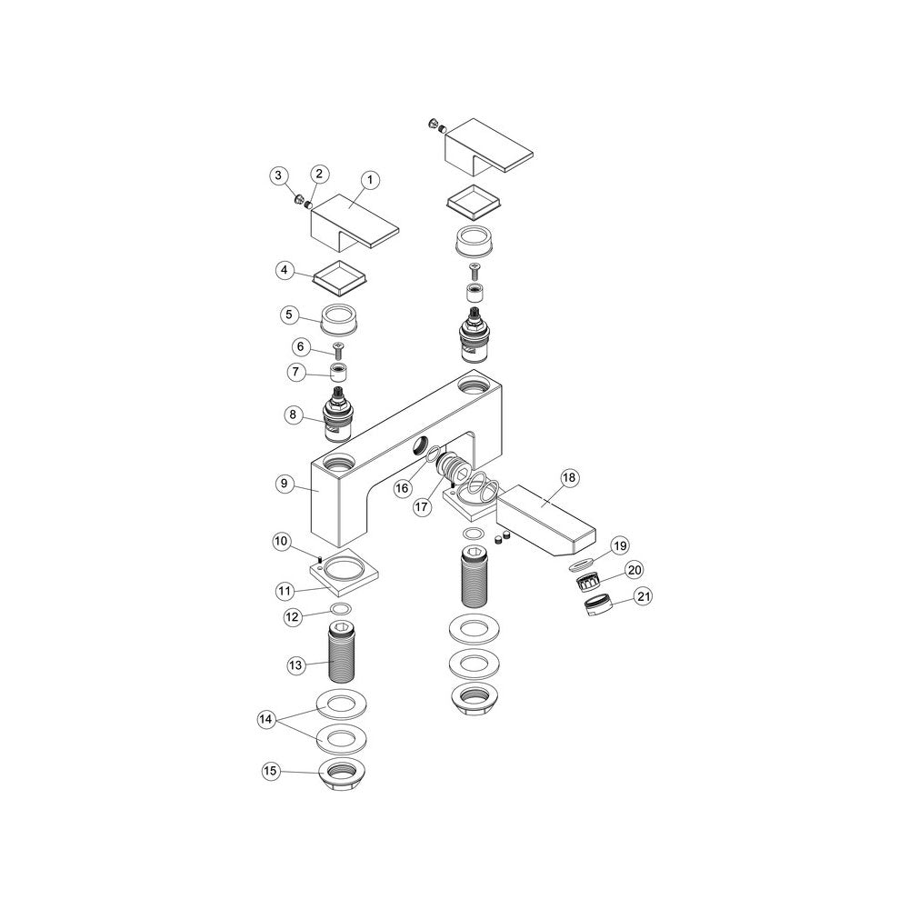 Ponzo Deck Mounted Bath Filler