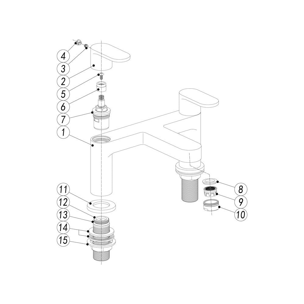 Auvellis Corvex deck-mounted bath filler – product view