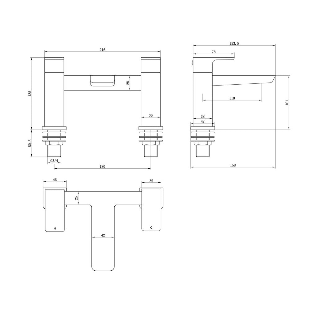 Auvellis Arven Bath Filler in Matt Black detail