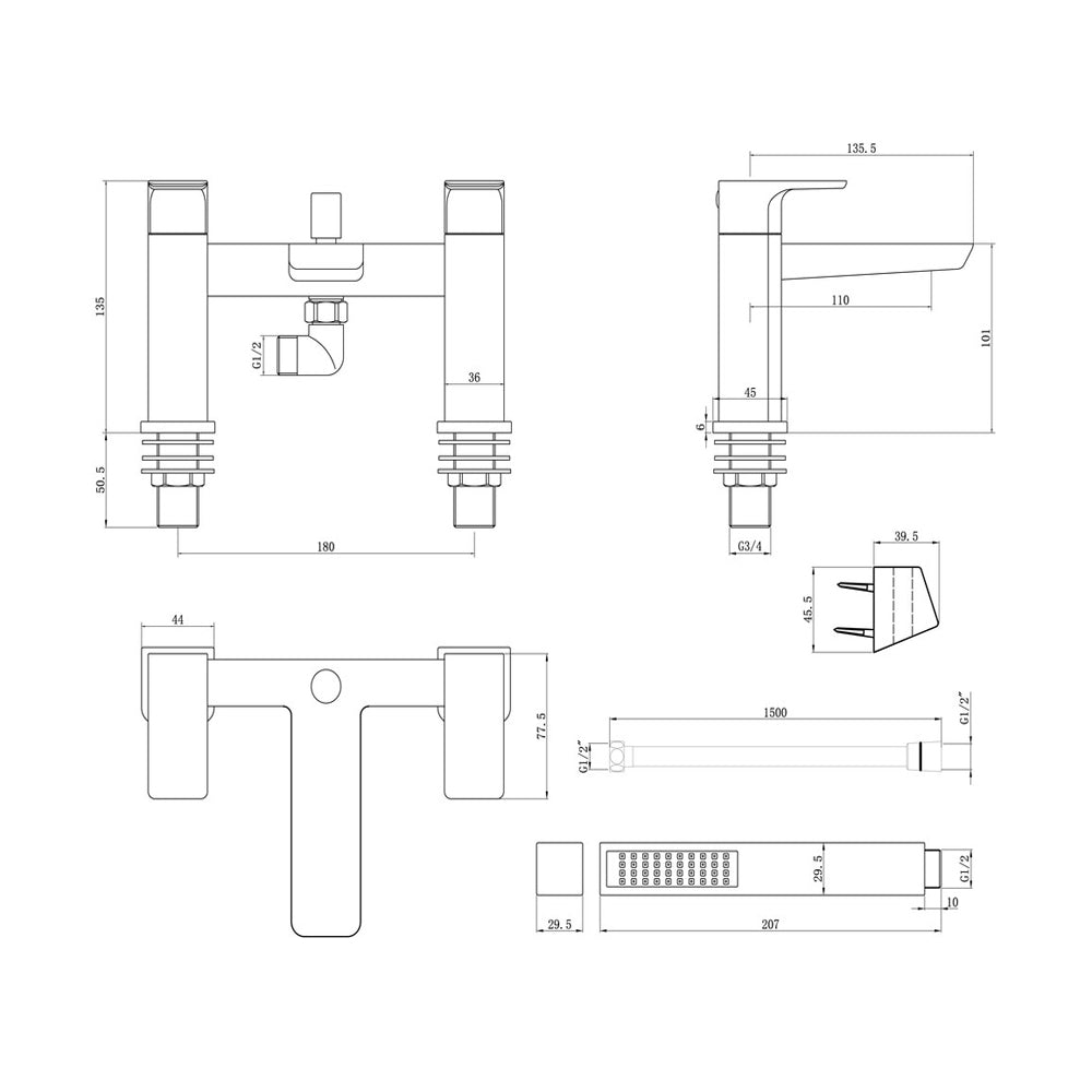 Berio Bath and Shower Mixer Bathwise