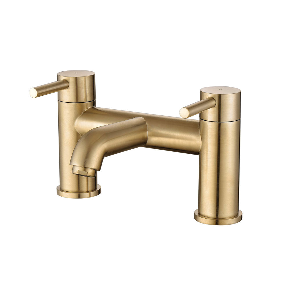 Pescara Deck Mounted Bath Filler Brushed Brass
