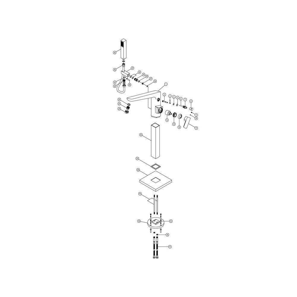 Auvellis Arven Freestanding Bath Shower Mixer in Brushed Brass detail