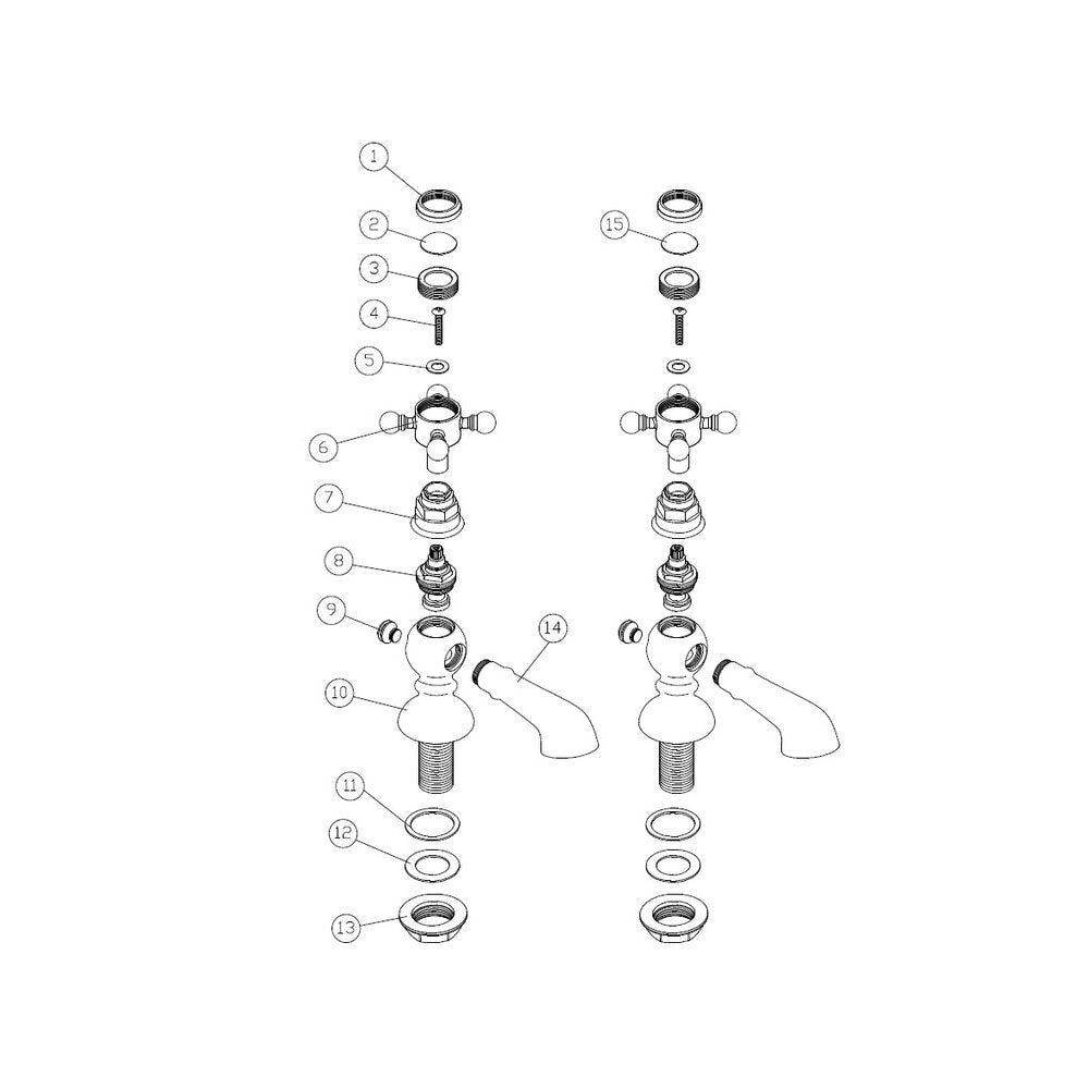 Salton Bath Pillar Taps Pureflo