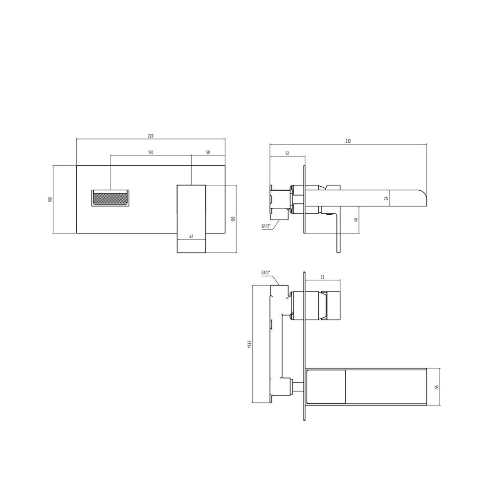 Marne Single Lever Wall Mounted Basin Mixer Chrome