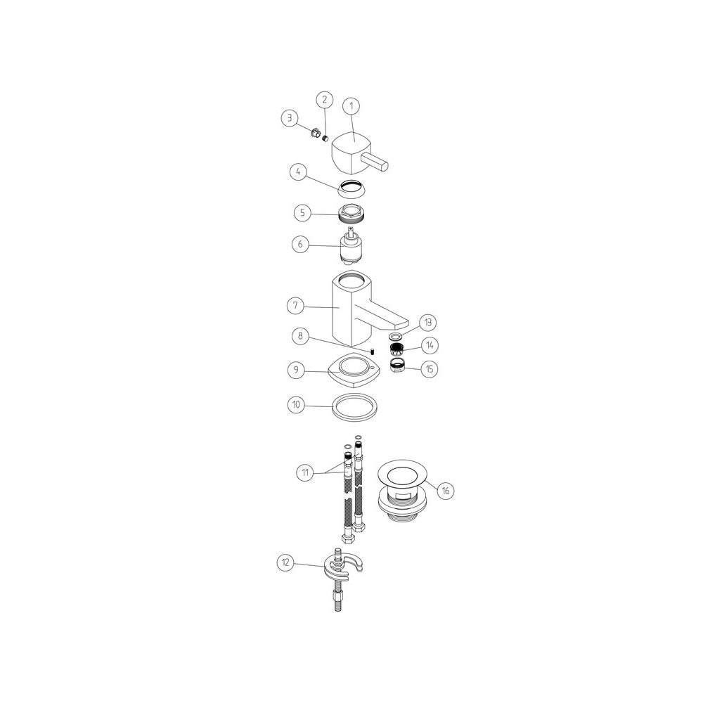 Auvellis Rovane angular basin mixer with waste – Chrome product view