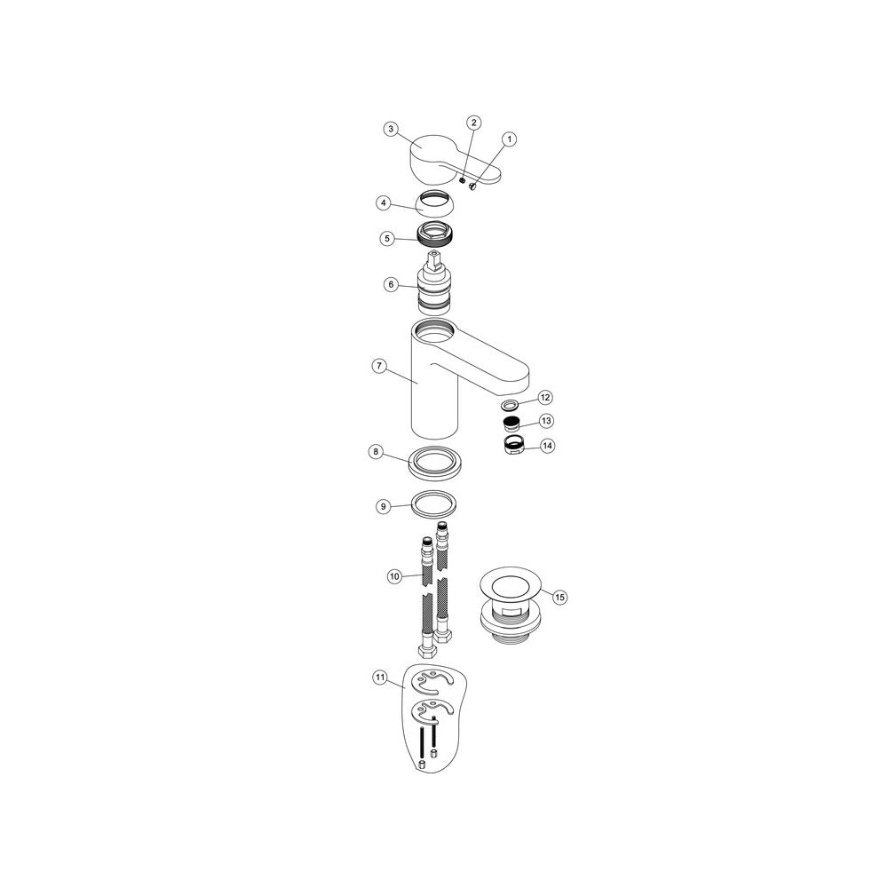 Auvellis Corvex single-lever basin mixer with waste – Chrome