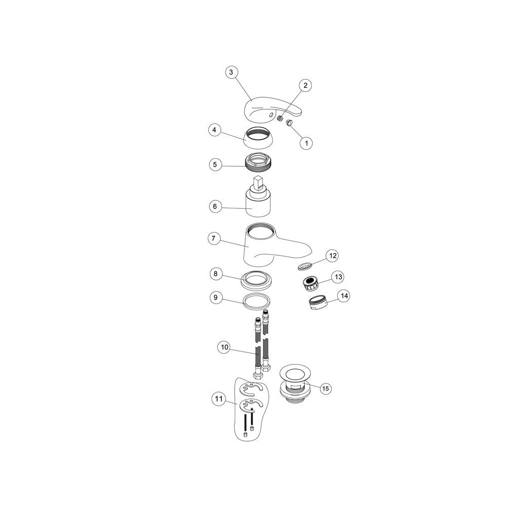 Auvellis Nerola Single Lever Cloakroom Basin Mixer Including Waste Chrome