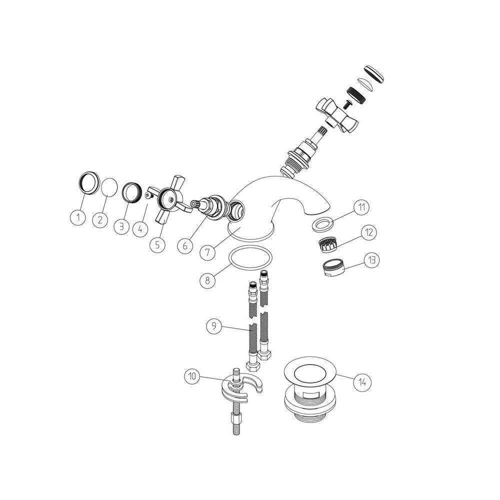 Auvellis Solenne Twin-Handle Basin Mixer with Pop-Up Waste – Chrome – product image 3