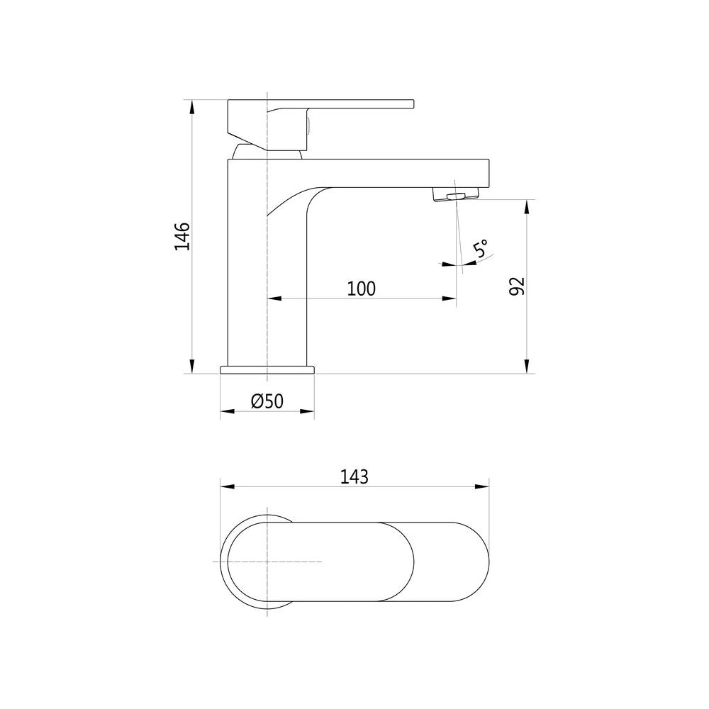 Auvellis Corvex 146mm basin mixer with waste – Chrome
