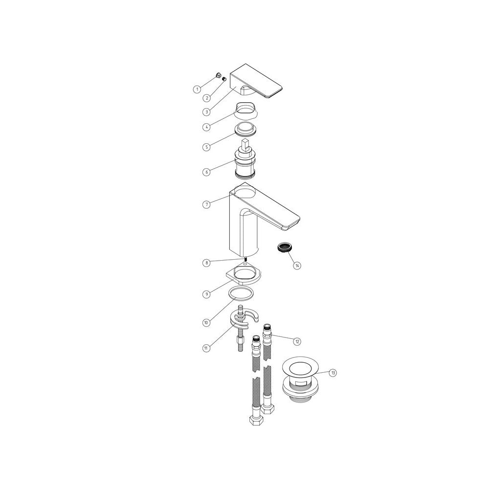 Auvellis Arven Basin Mixer with Waste in Brushed Brass detail