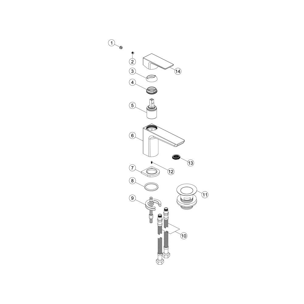 Auvellis Arven Cloakroom Basin Mixer with Waste in Brushed Brass detail