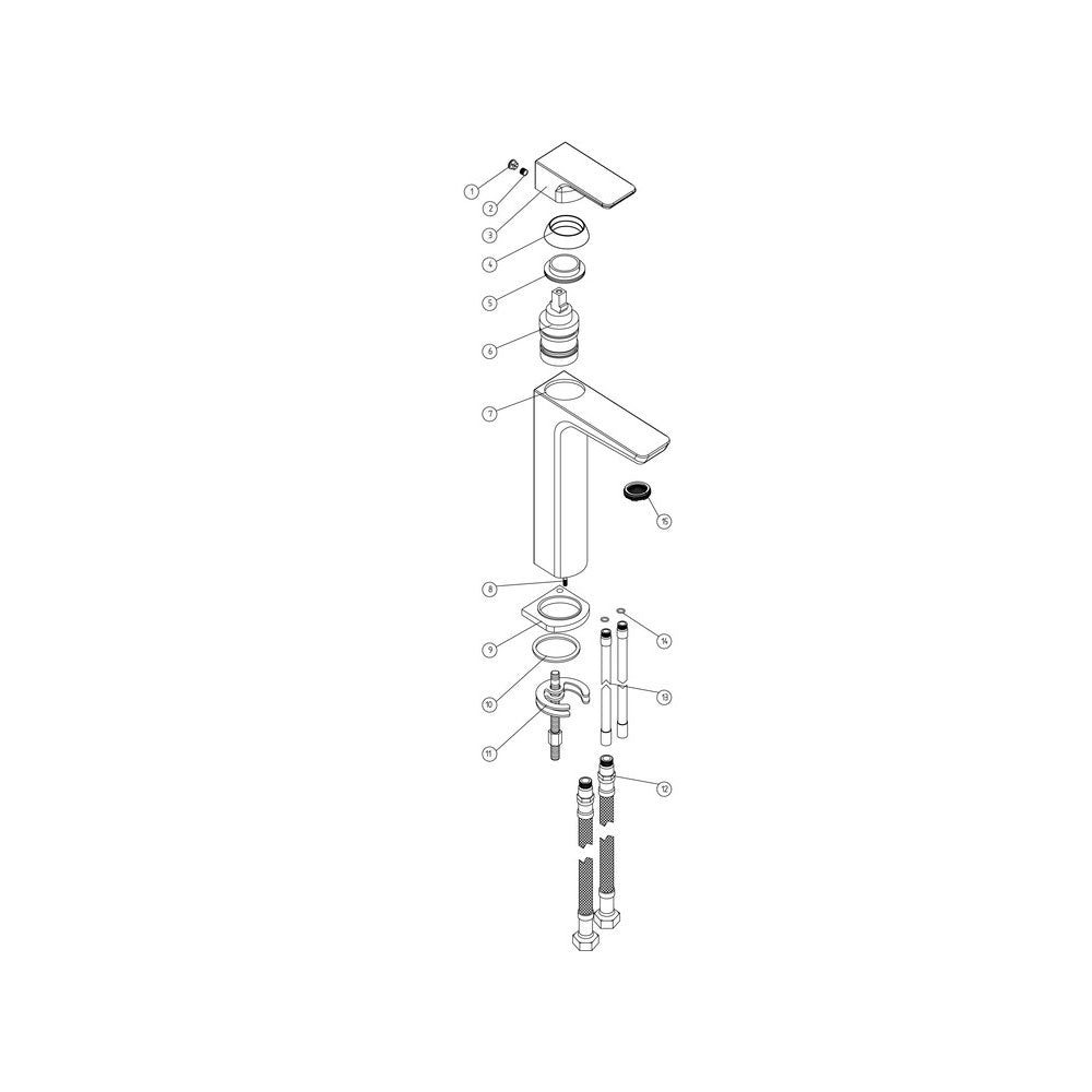 Auvellis Arven Tall Basin Mixer in Brushed Brass detail