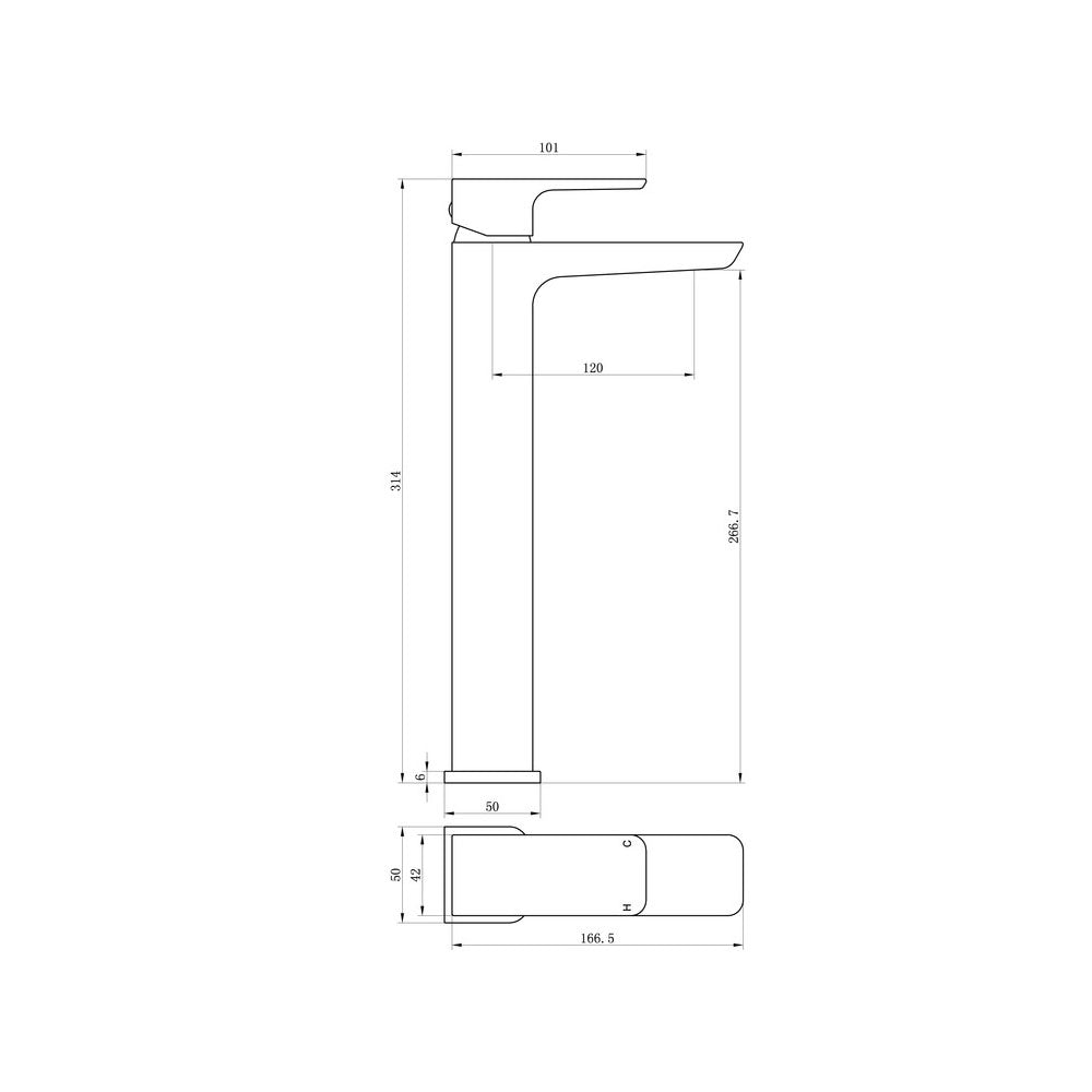 Auvellis Arven Tall Basin Mixer in Brushed Brass detail