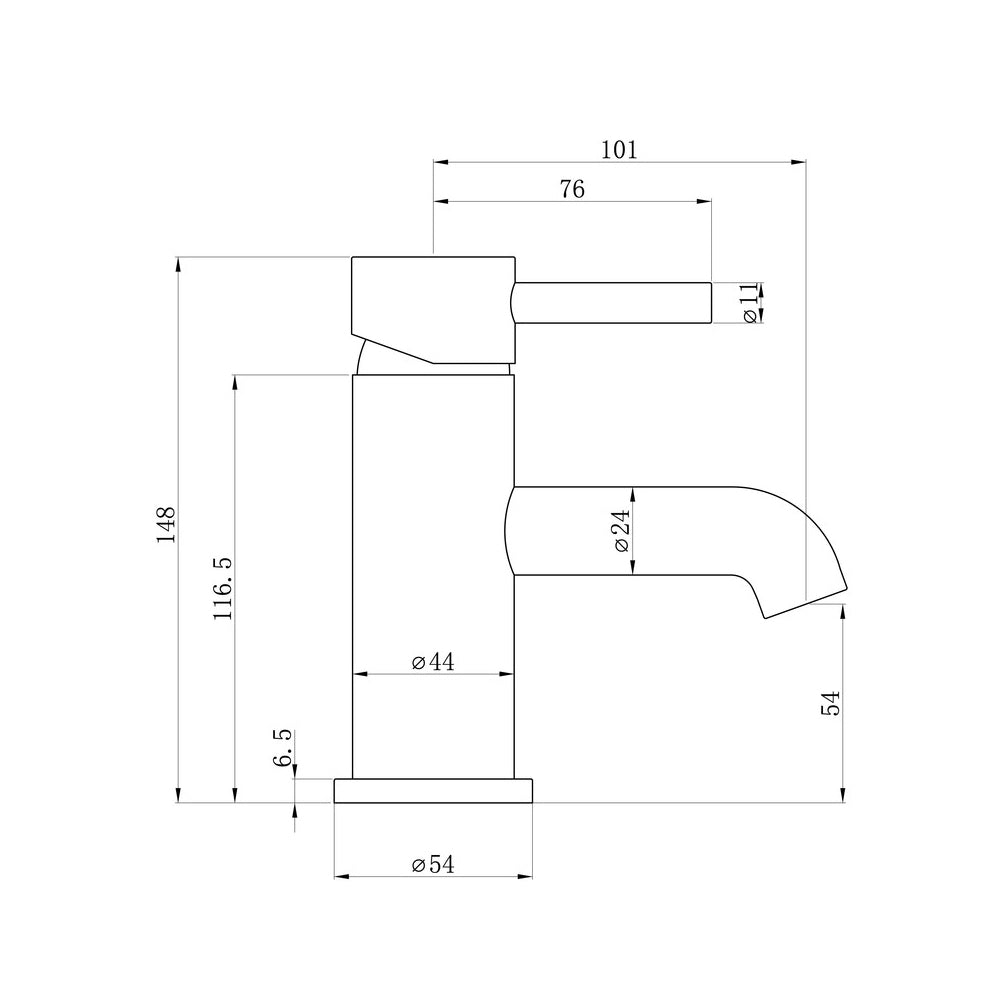 Auvellis Vela Basin Mixer with Waste in Matt Black detail