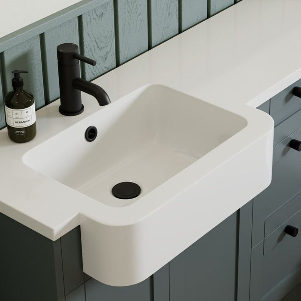 Auvellis Vela Cloakroom Basin Mixer with Waste in Matt Black detail