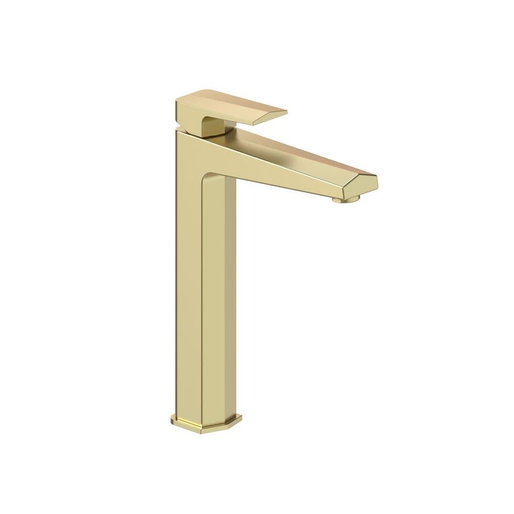 Auvellis Arven Architectural Tall Basin Mixer in Brushed Brass
