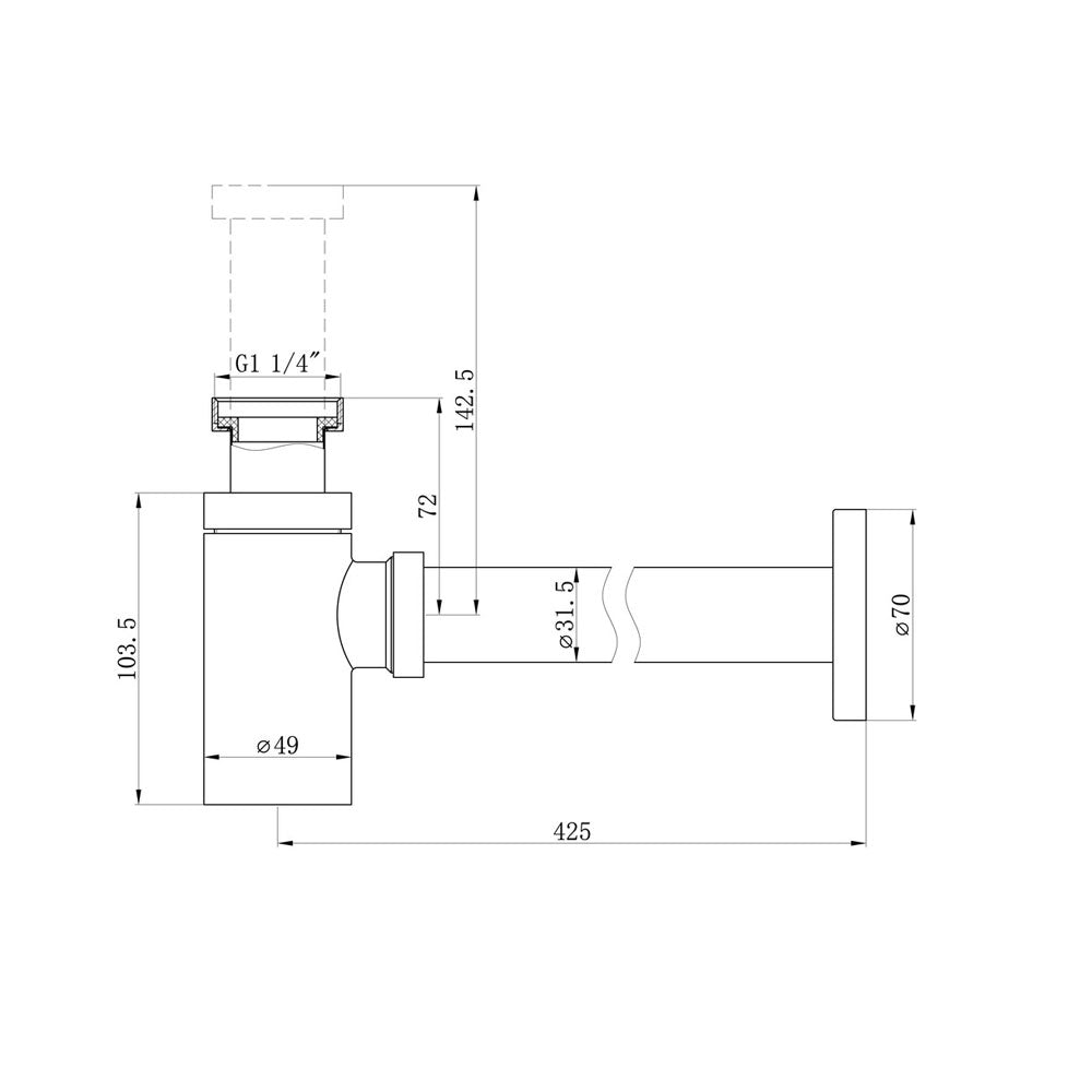 Auvellis Nexara Modern Adjustable Bottle Trap Chrome