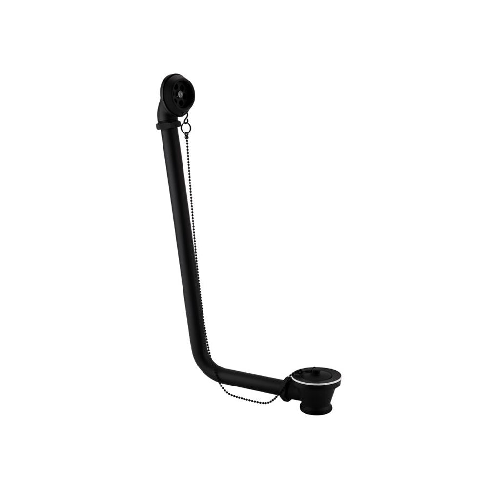 Exposed Bath Plug & Chain Waste - Matt Black