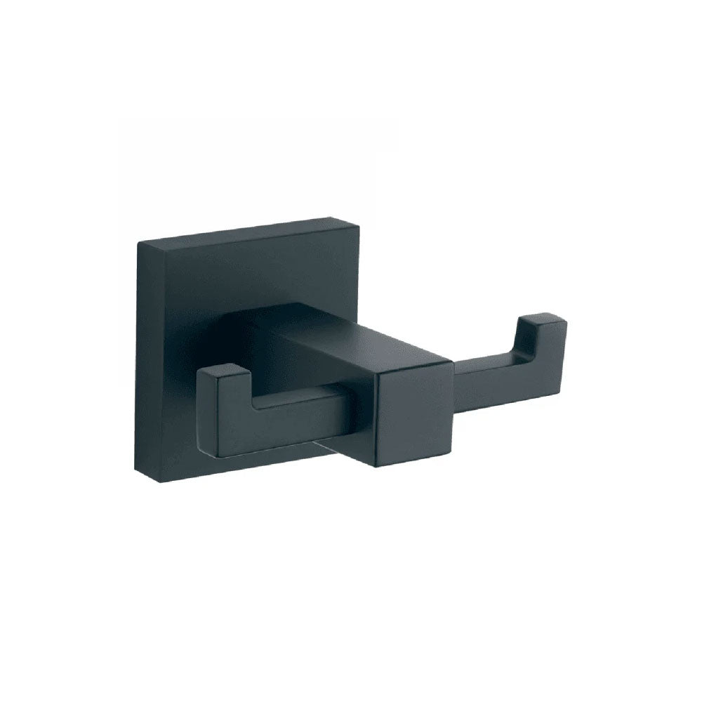 Pureflo Sydney Square Double Robe Hook in matt black
