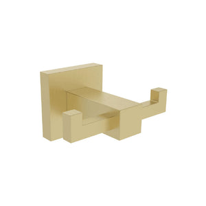 Auvellis Sydney Square Double Robe Hook in brushed brass