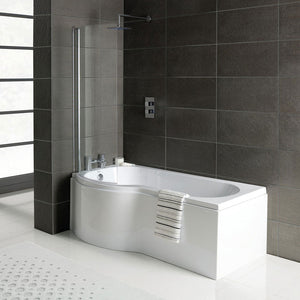 Pureflo 1700x700-850mm Shower Bath 0th With Screen And Bath Panels R/h Pureflo